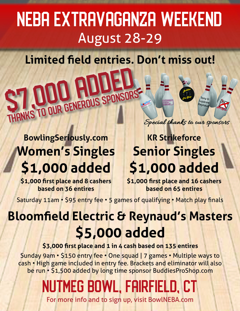 $7,000 added to Three Big Tournaments on Extravaganza Weekend