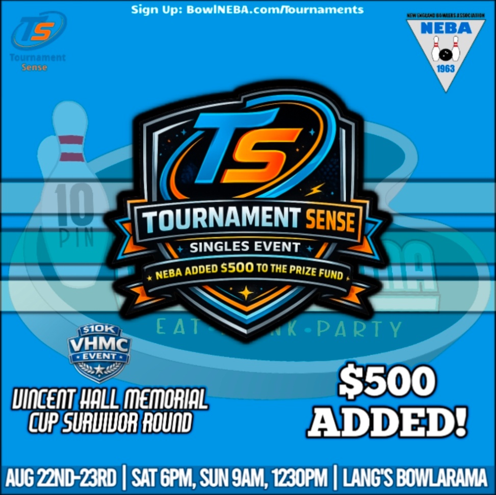 Tournament Sense Open Singles hosted by Lang's Bowlerama - $500 added to the prize fund